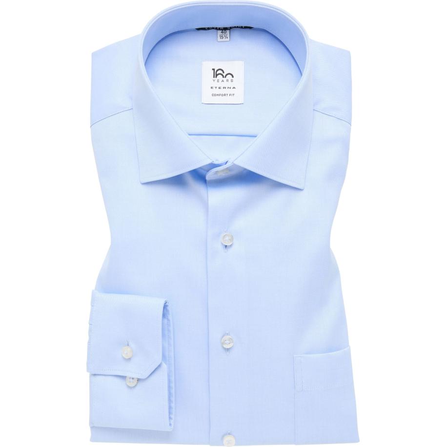 ETERNA Cover Shirt Overhemd lichtblauw, Effen Blauw