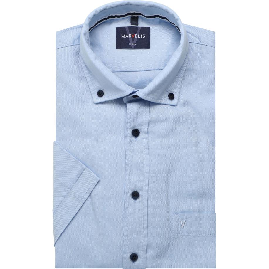 Marvelis Casual Overhemd Korte mouw blauw Blauw