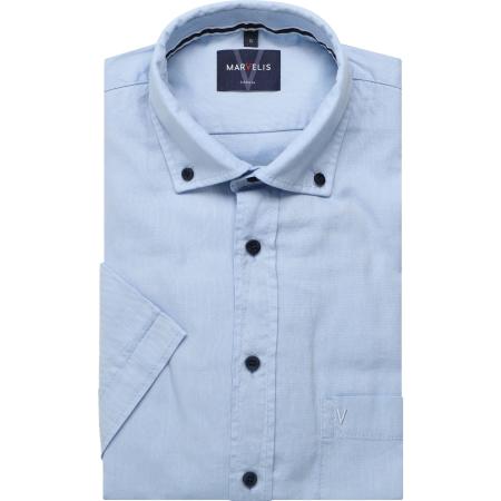 Marvelis Casual Overhemd Korte mouw blauw