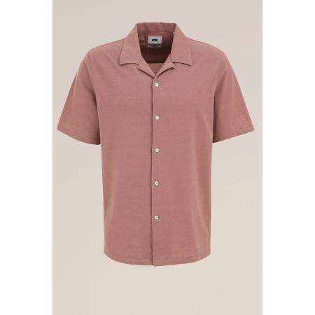 Fundamentals heren overhemd van piqué jersey - Slim Fit - Roestbruin - Katoen - Maat: XL