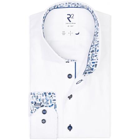R2 Amsterdam Overhemd wit, Effen