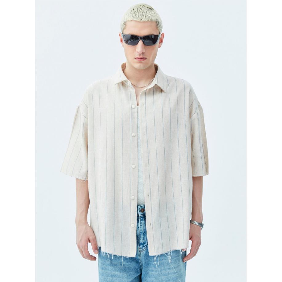 VAMOS CLO Overhemd blauw / wit Wit