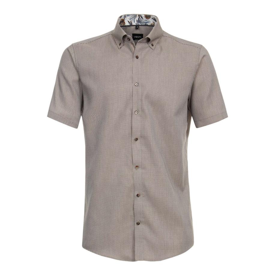 Venti Overhemd Korte mouw bruin Bruin