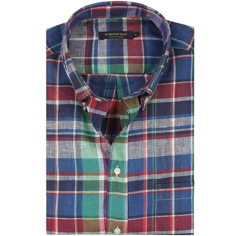 Steppin' Out Overhemd Linnen Ruit Multicolour Multicolor
