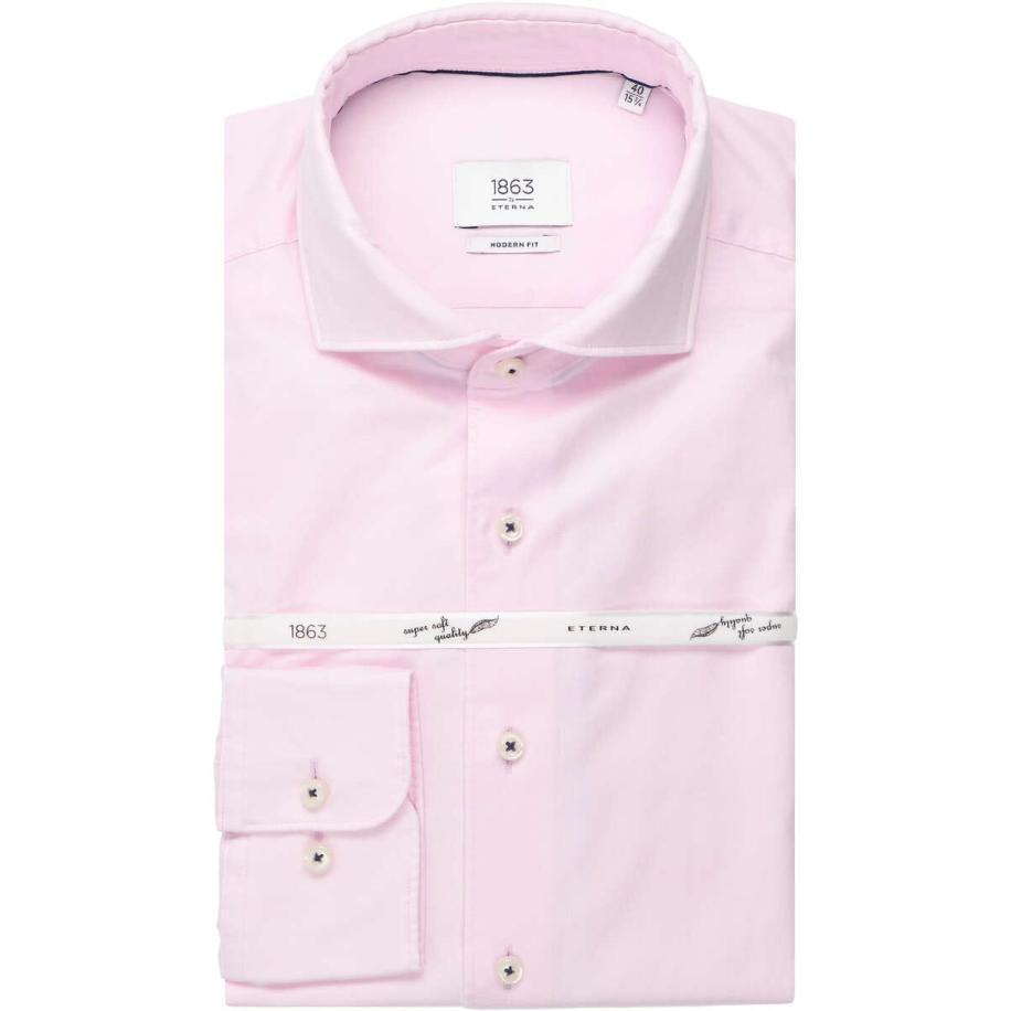ETERNA 1863 Overhemd roze, Effen Roze