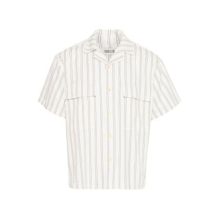 Solid !Solid Overhemd SDPetrus donkergrijs / offwhite