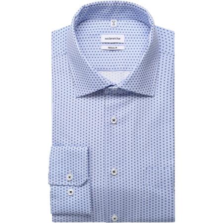 Seidensticker Overhemd lichtblauw, Bedrukt