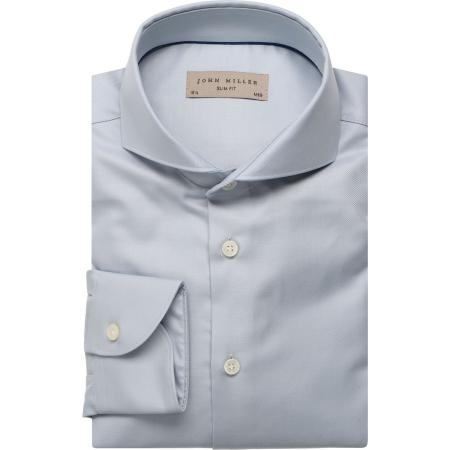 John Miller Overhemd blauw, Effen