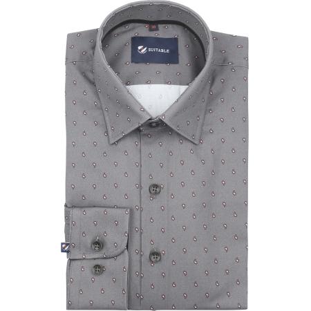 Suitable Overhemd Paisley Antraciet