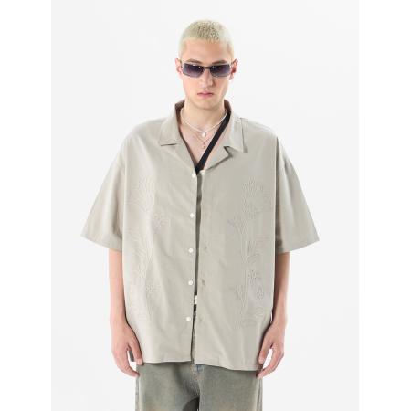 VAMOS CLO Overhemd kaki / lichtgroen