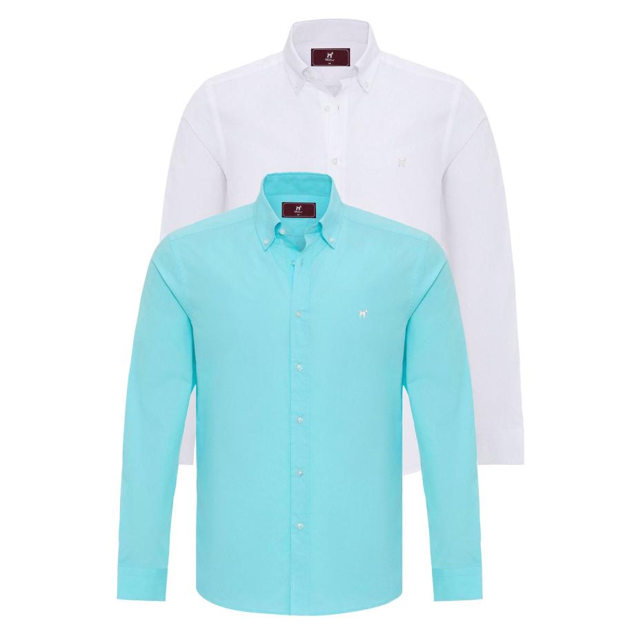 Williot Williot Overhemd blauw / wit -