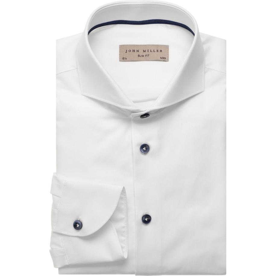John Miller Overhemd wit, Effen Wit