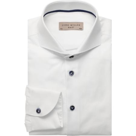 John Miller Overhemd wit, Effen