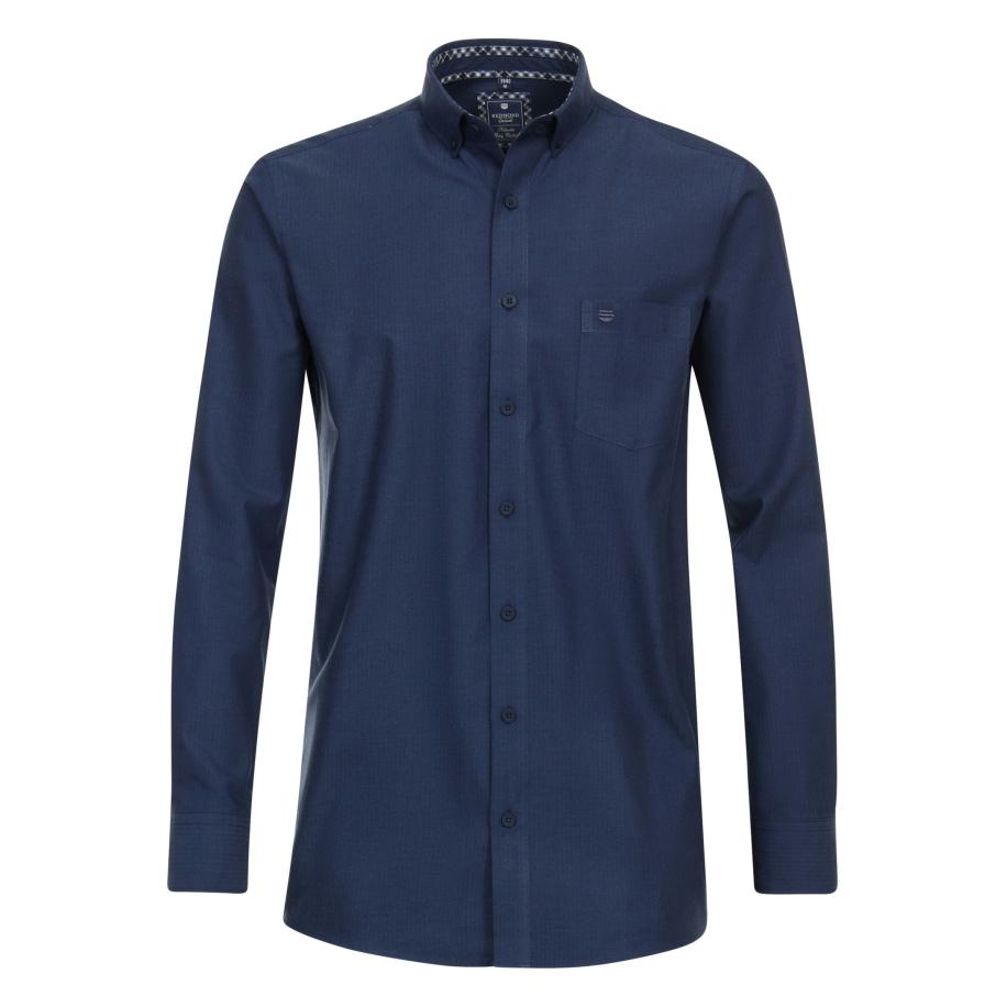 Redmond Casual Overhemd blauw, Effen Blauw