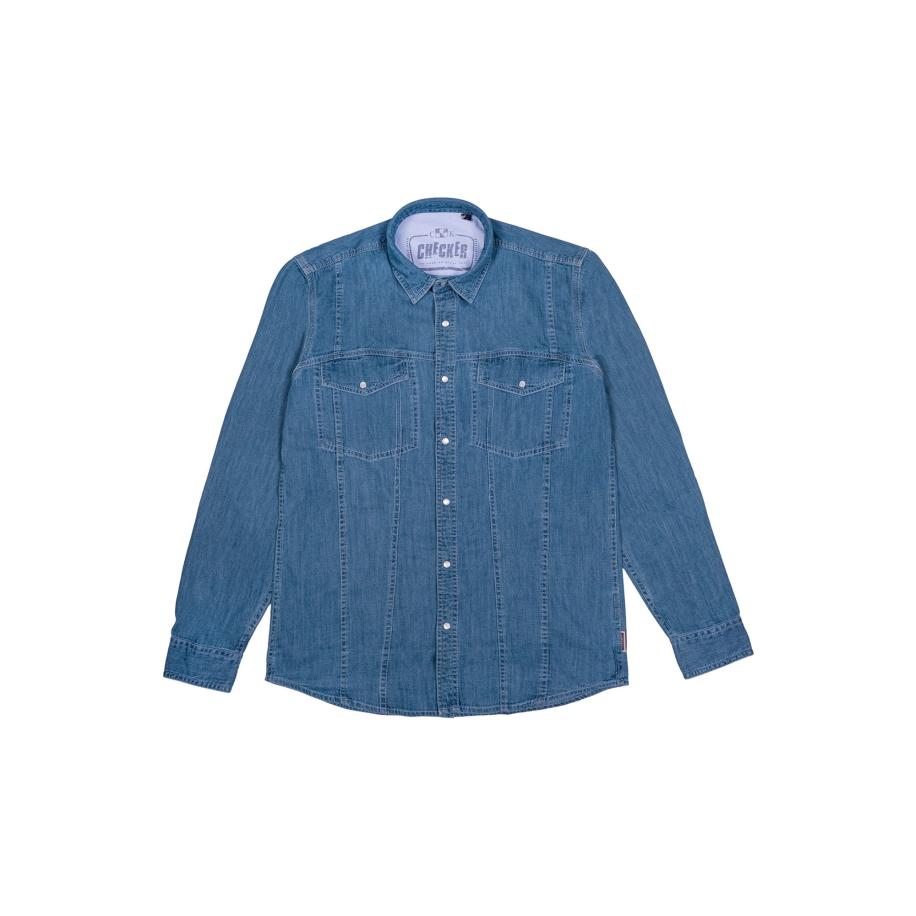 Checker Checker Overhemd Dynasty Denim blauw -
