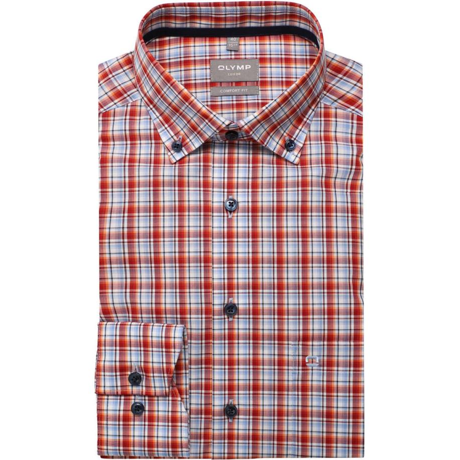 OLYMP Luxor Overhemd sienna, Ruit Multicolor