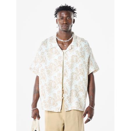 VAMOS CLO VAMOS CLO Overhemd beige gemêleerd / wit