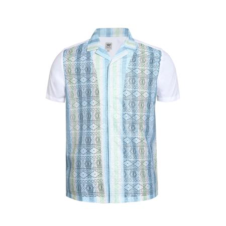 Campus Sutra Overhemd Tabatha lichtblauw / pastelgroen / wit