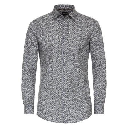 Venti Overhemd blauw, Bedrukt