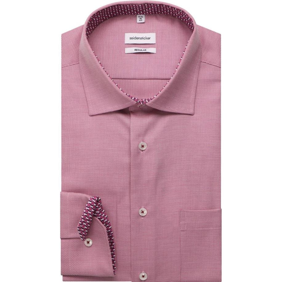 Seidensticker Overhemd rood, Gestructureerd Rood