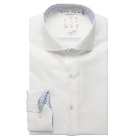 ETERNA Performance Overhemd wit, Gestructureerd