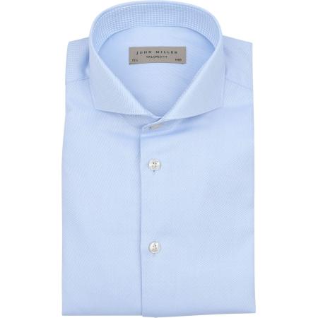 John Miller Overhemd Contrast Lichtblauw