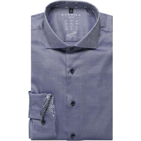 ETERNA Performance Overhemd marine, Gestructureerd