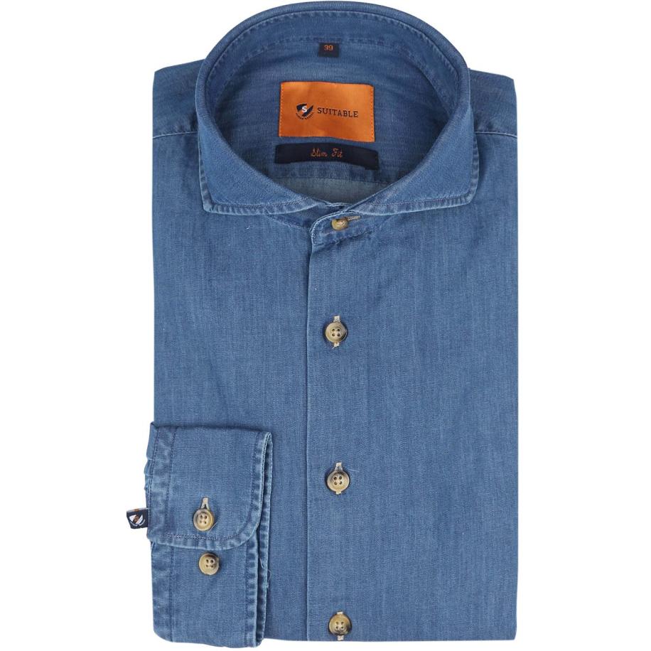 Suitable Overhemd Denim 156-7 Blauw