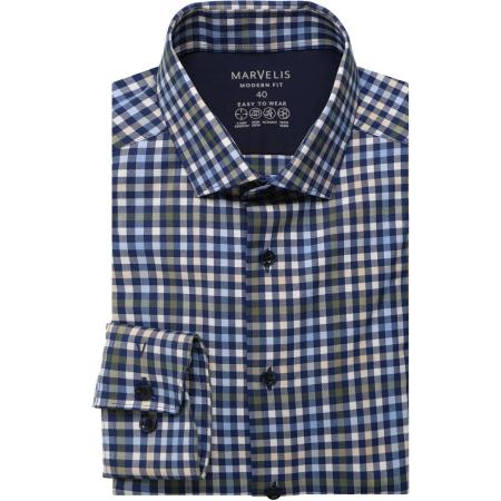 Marvelis Performance Overhemd groen, Ruit