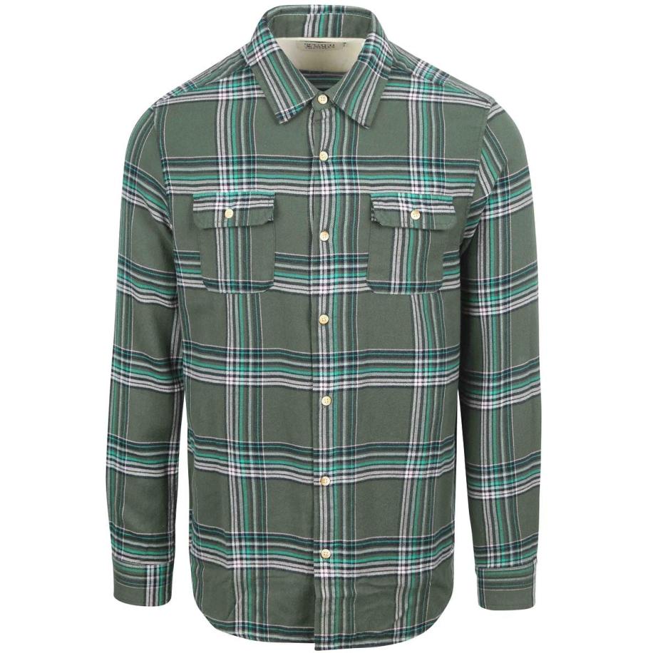 Scotch and Soda Flanel Overhemd Groen Groen