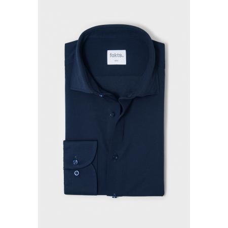fakts Busy Overhemd donkerblauw, Effen