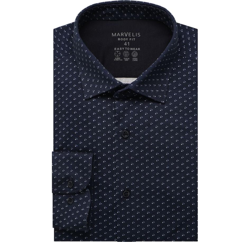 Marvelis Performance Jersey shirt marine, Bedrukt Blauw