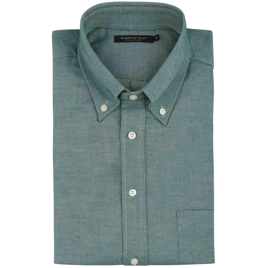 Steppin' Out Overhemd Twill Groen Groen