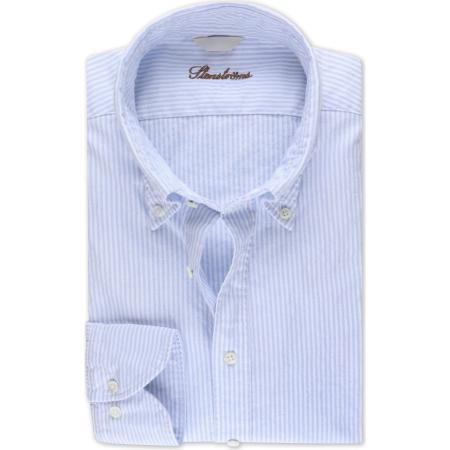 Stenströms Overhemd lichtblauw, Gestreept