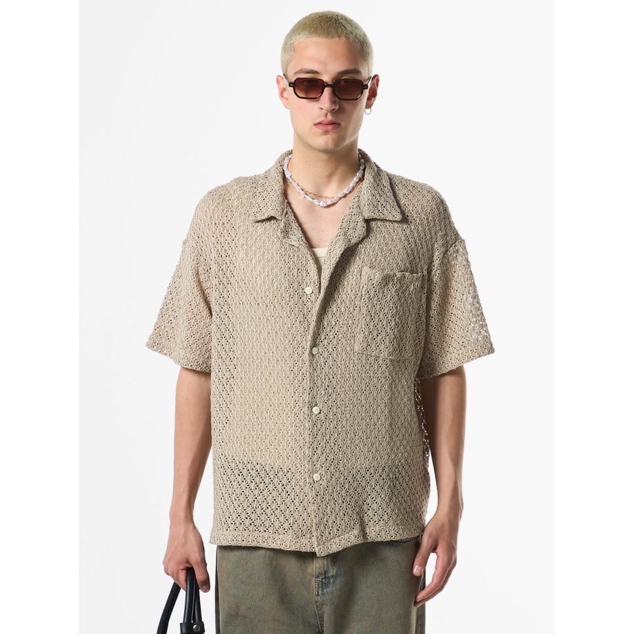 VAMOS CLO Overhemd beige Bruin