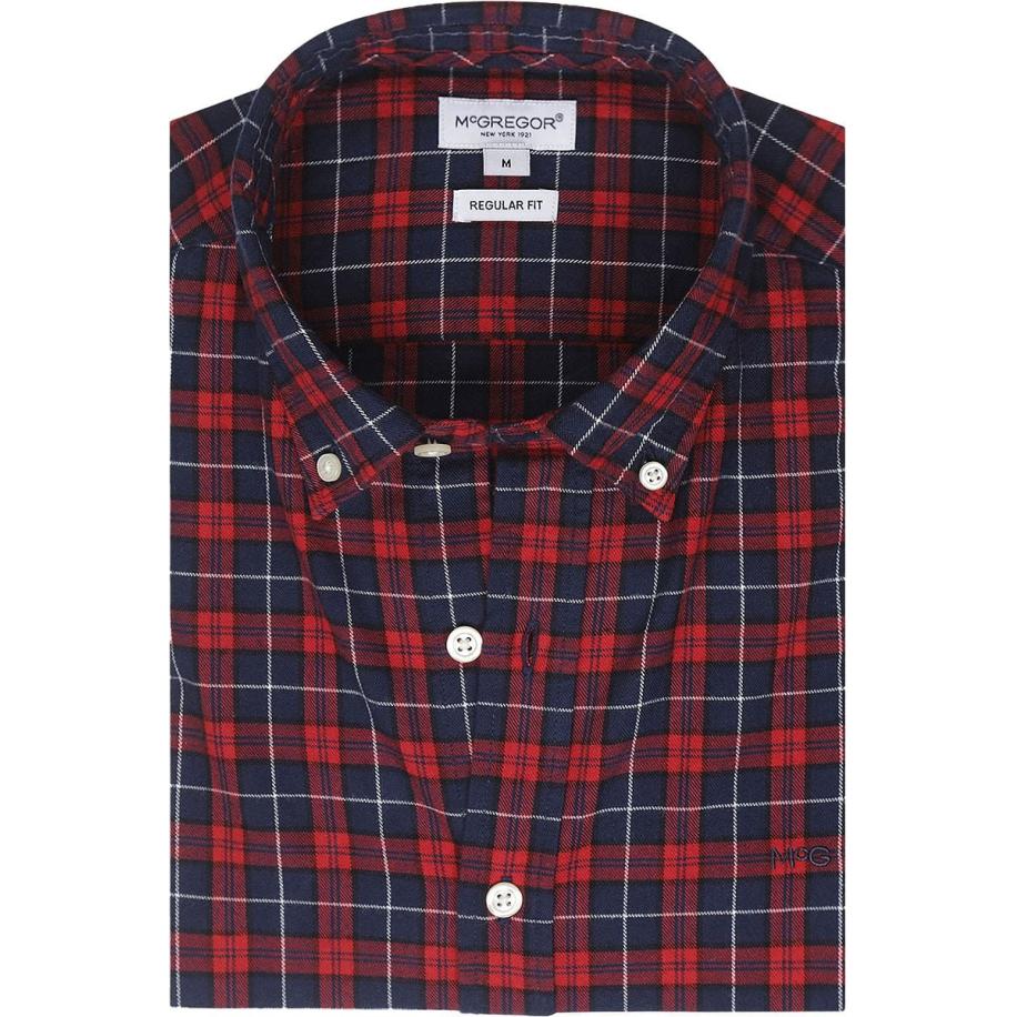 McGregor Overhemd Ruit Rood Blauw Rood