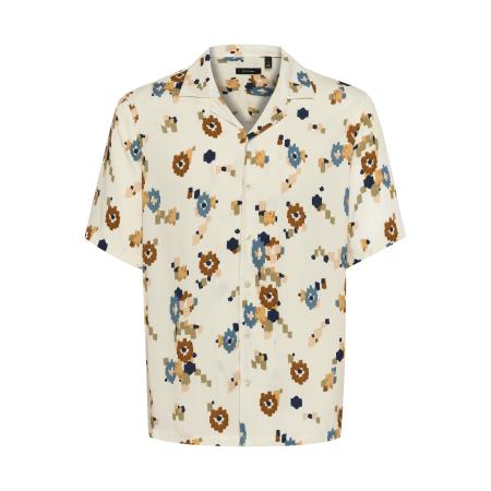 Matinique Matinique Overhemd crème / bruin / olijfgroen / jade groen