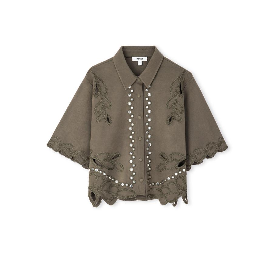 Ipekyol Blouse kaki Groen