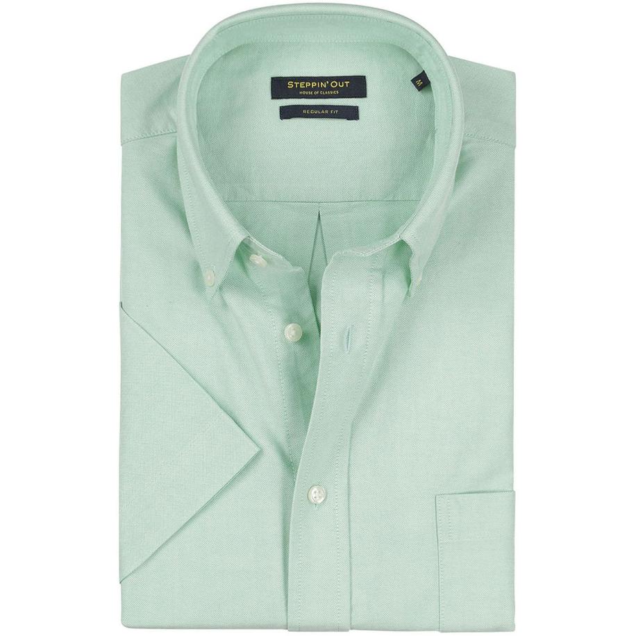 Steppin' Out Overhemd regular fit korte mouw Light Green Groen