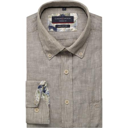 Casa Moda Linnen Overhemd beige, Effen