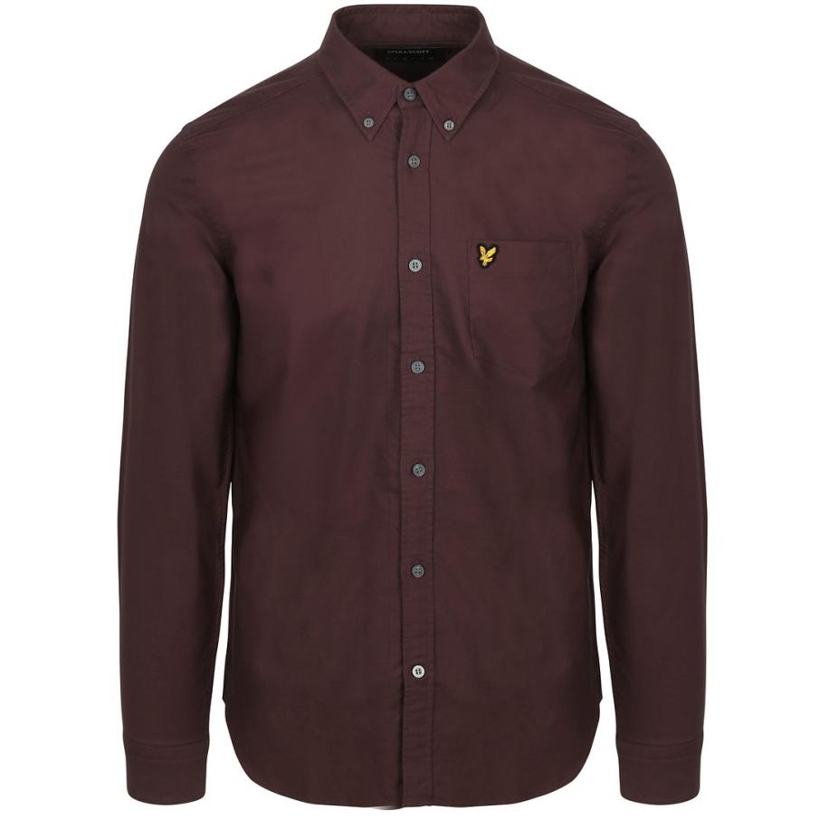 Lyle & Scott Shirt Plain Oxford Bordeaux Rood