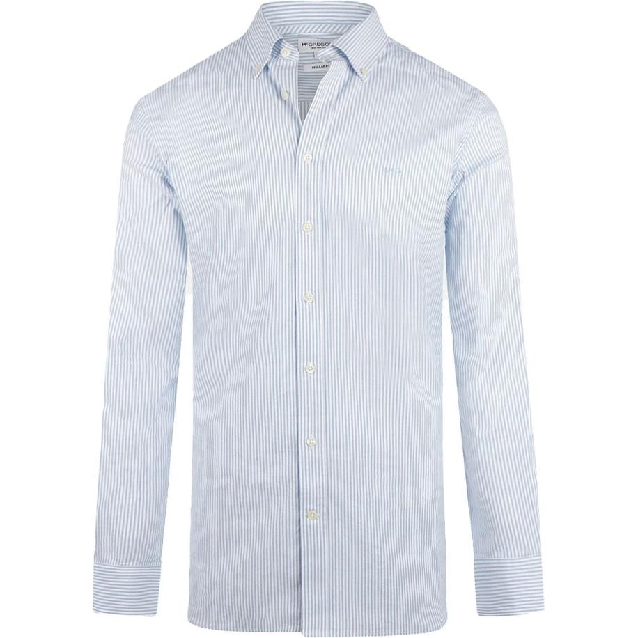 McGregor Overhemd Oxford Streep Lichtblauw Blauw