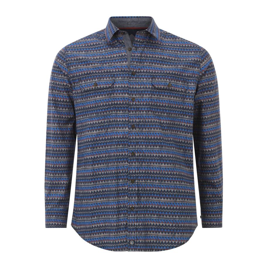 Jan Vanderstorm Overhemd blauw, Motief Blauw