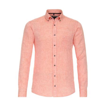 Casa Moda Casual Linnen Overhemd oranje, Effen