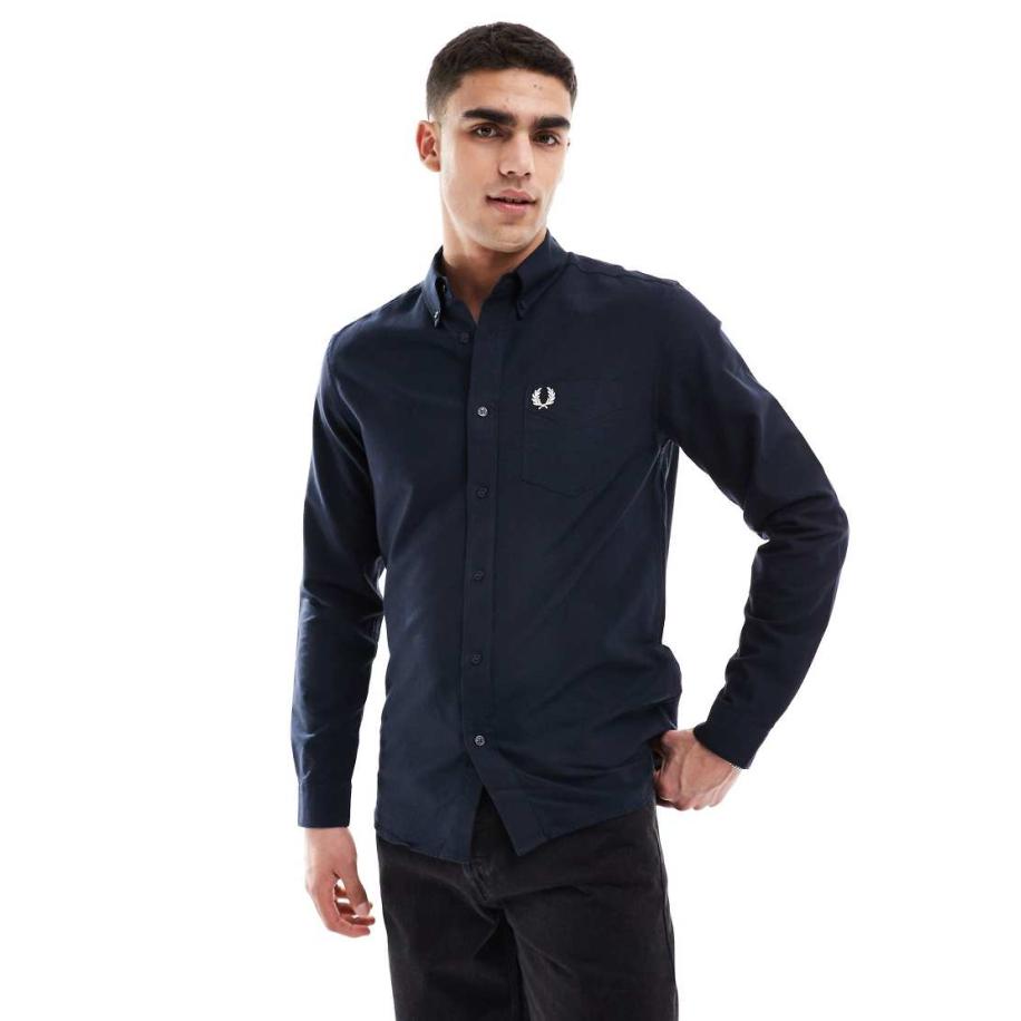 Fred Perry - Oxford overhemd in marineblauw Blauw