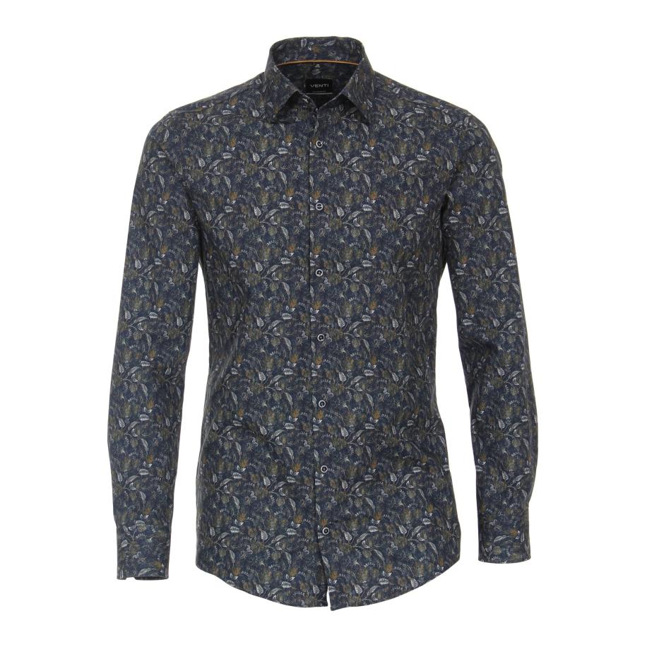 Venti Overhemd Marine, Bedrukt Blauw