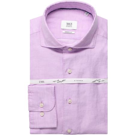 ETERNA 1863 Linnen Overhemd lila, Effen