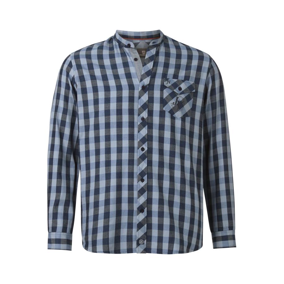 Jan Vanderstorm Overhemd blauw, Ruit Blauw