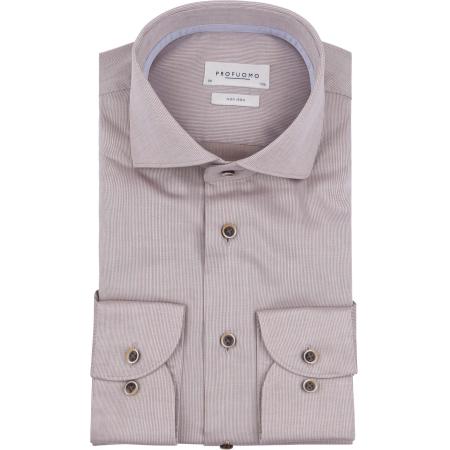 Profuomo Dobby Overhemd Beige