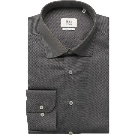 ETERNA 1863 Overhemd lichtgrijs, Gestructureerd